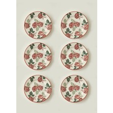 Bella Maison Rose Porselen 6'lı Pasta Tabağı (21 Cm)