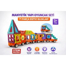 Trust Store 71 Parça Manyetik Yapı Oyuncak Seti Magnetik Tren Blok Inşa Oyunu