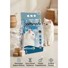 Catbravo 5 Lt Marsilya Sabun Kokulu Doğal Beyaz Bentonite Kedi Kumu
