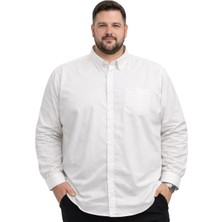 Battal Moda Battalmoda Erkek Büyük Beden Gri Uzun Kollu Gömlek 3xl-4xl-5xl-6xl-7xl-8xl