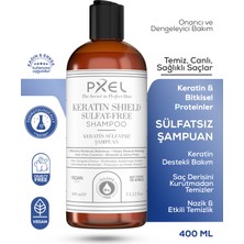 Pxel Keratin Shield Sulfate-Free Shampoo 400 ml | Sülfatsız Vegan Şampuan | Pürüzsüz Saçlar