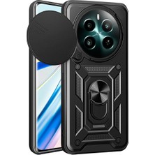 Israh Realme 12 Plus Cep Telefonu Için Uyumlu Kılıf Kapak Magnetik Standlı Kamera Korumalı Sürgülü Vega