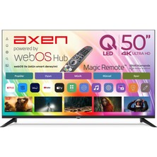 Axen AX50QUPRL-W02M 50" 126 Ekran 4K Ultra Hd Smart D-Dual LED Webos Tv (Sihirli Kumanda)