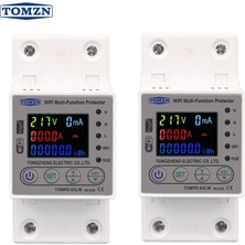 bilteknik 2 Adet Tomzn 63 Amper Wifi Akıllı Kaçak Akım Rölesi Tomzn 63A Wifi Voltaj Akım Koruyucu Röle TOMPD-63LW