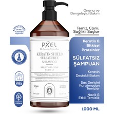Pxel Keratin Shield Sulfate-Free Shampoo 1000 ml | Sülfatsız Vegan Şampuan | Pürüzsüz Saçlar