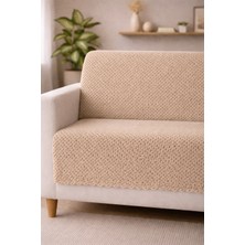 Bonny Home Kahve Kaymaz Tabanlı Koltuk Örtüsü Kabartmalı Çok Amaçlı Parlak Çekyat Örtüsü Tekli Otera