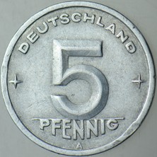 Banknoting Doğu Almanya 5 Pfennıg 1949 A. Ddr.