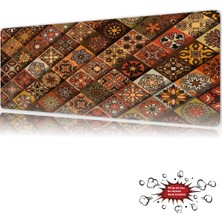 Urzuva Vintage Mosaic Gaming Oyuncu Xl Mouse Pad  Mousepad 90X40 cm 4mm Dikişli Model