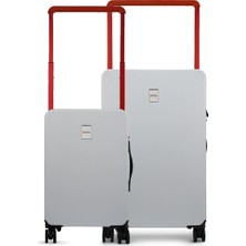 GROUND Jade 2'li Valiz Seti Orta-Kabin - Geniş Çekçekli – Beyaz - 10670