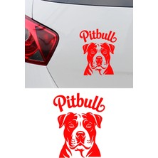 Mıgnatıs Pitbull Yazılı Sticker - Pitbull Köpeği Araba Sticker - Pitbull Logo Oto Sticker 12X15CM
