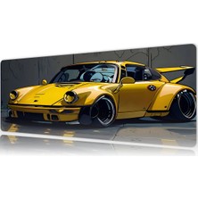 Urzuva Araba Modelleri Golden Outlaw Drive Gaming Oyuncu Xl Mouse Pad Mousepad 80X30 cm 3mm Dikişli Model