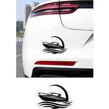 Mıgnatıs Sürat Teknesi Oto Sticker - Deniz Teknesi Araç Cam Sticker 15X10CM