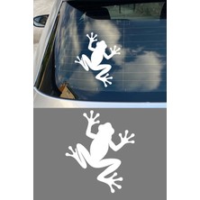 Mıgnatıs Kurbağa Silüet Oto Sticker - Tırmanan Kurbağa Sticker - Araba Motosiklet Kask Sticker 12X15CM