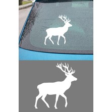 Mıgnatıs Geyik Oto Sticker - Avcı Araç Sticker - Doğa Temalı Araba Aksesuar 14X15CM