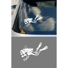 Mıgnatıs Dalgıç Oto Stickerı – Sualtı Dalış Temalı Araba Sticker 15X10CM