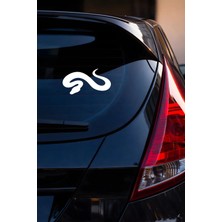 Mıgnatıs Şık Minimal Yılan Sticker Araba Aksesuar Sticker - Yılan Sembol Oto Sticker 15X8CM