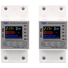 bilteknik 2 Adet Tomzn 80 Amper Wifi Akıllı Kaçak Akım Rölesi Tomzn 80A Wifi Voltaj Akım Koruyucu Röle TOMPD-80LW