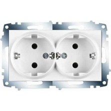 Viko Karre-Meridian Beyaz 2\'li Topraklı PRIZ-90967X56 (Çerçeve Hariç) Viko