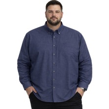 Battal Moda Battalmoda Erkek Büyük Beden Siyah Uzun Kollu Gömlek 3xl-4xl-5xl-6xl-7xl-8xl