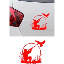 Mıgnatıs Avcı Temalı Araba Stickerı – Kuş Avı Temalı - Araba Oto Motor Sticker 15X13CM