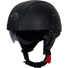 YYK 701 Zn Deri Yarım Miğfer Kask