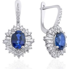 Makdis Pırlanta 4.55 Karat Safir Pırlanta Küpe