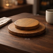 Hicowood Hıcowood  2’li Doğal Ceviz Nihale Seti (18 cm - 15 Cm)