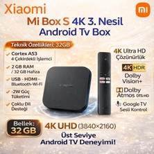 Xiaomi  4K 3. Nesil Android Tv Box