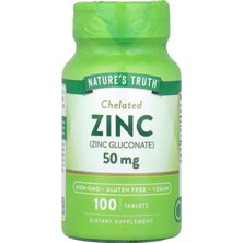 Nature's Truth Zinc Chelated  50 Mg, 100 Tablets