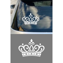 Mıgnatıs Zarif Taç Sticker - Araç Sticker Taç Tasarım - Araba Aksesuar Çıkartma 15X10CM