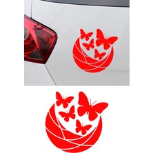 Mıgnatıs Estetik Kelebek Sticker Araç Aksesuar Sticker - Kelebek Çıkartması - Araba Motor Sticker 15X15CM