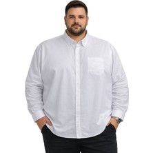 Battal Moda Battalmoda Erkek Büyük Beden Siyah Uzun Kollu Gömlek 3xl-4xl-5xl-6xl-7xl-8xl
