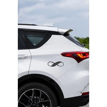 Mıgnatıs Tüy Desenli Sonsuzluk Işareti Oto Sticker - Minimal Araç Aksesuarı 20X7CM