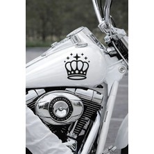 Mıgnatıs Yıldızlı Minimal Taç Oto Sticker - Taç Araç Cam Sticker 15X15CM