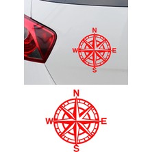 Mıgnatıs Pusula Sticker - Yön Pusulası Oto Sticker - Araba Motor Sticker 15X15CM