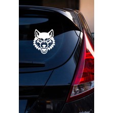 Mıgnatıs Vahşi Kurt Oto Sticker - Alfa Kurt Araba Motor Sticker - Laptop Araba Oto Motor Çıkartma 14X15CM