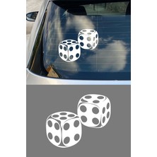 Mıgnatıs Şans Zarı Oto Sticker - Zar Figürlü Araba Motor Sticker 15X12CM