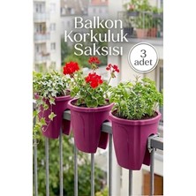 Effe Home Dekoratif Balkon Korkuluk Saksısı Oval 3 Adet