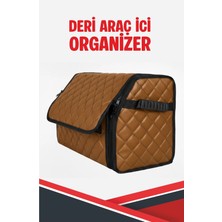 Univoa Fiat 503 Uyumlu Taba Deri Araç Içi Organizer Kapitone Fermuarlı