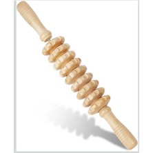 Woodbay Ahşap 9 Tekerlekli Merdane Sırt Bel Bacak Selülit Karşıtı Ahşap Masaj Aleti