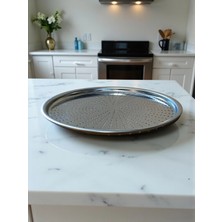 MyBru Paslanmaz Çelik Delikli Pizza Fırın Tepsisi Lahmacun Fırın Tepsisi 36 cm