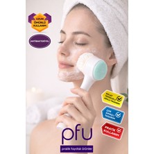 PFU Pratik Faydalı Ürünler Yüz Bakım Fırçası | Yüz Temizleme Fırçası | Yumuşak Kıllı Çift Taraflı Makyaj Temizleme Fırçası