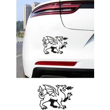 Mıgnatıs Ejderha Sticker - Ateş Püsküren Ejderha Oto Sticker - Araba Motor Kask Sticker 15X11CM
