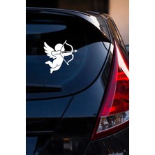 Mıgnatıs Ok Atan Melek Sticker - Melek Siluet Araç Sticker - Oto Araba Aksesuar 15X15CM