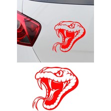 Mıgnatıs Yılan Oto Sticker - Agresif Kobra Araç Cam Sticker - Araba Motor Kask Sticker 15X14CM