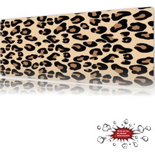 Urzuva Leopar Desen Gaming Oyuncu Xl Mouse Pad  Mousepad 90X40 cm 4mm Dikişli Model