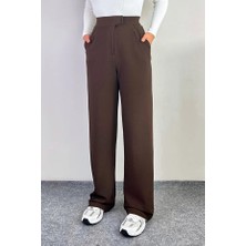 Line Kadın Likralı Cırt Kapama Siyah Palazzo Pantolon