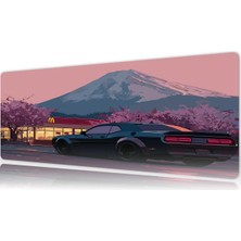 Urzuva Araba Modelleri Neon Sakura Drive Gaming Oyuncu Xl Mouse Pad  Mousepad 70X30 cm 3mm Dikişli Model