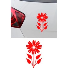 Mıgnatıs Çiçek Oto Sticker - Papatya Sticker - Araç Aksesar - Motor Kask Sticker 9X15CM