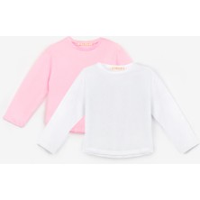 Le Mabelle Pembe Beyaz Uzun Kollu Penye 2'li Basic Tişört Paketi